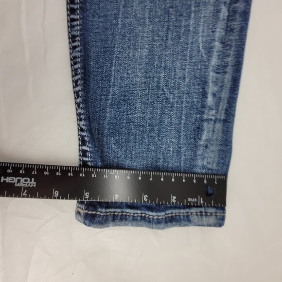 Rock Revival Jeans Womens 31 Blue Yalen Stretch 32x31 Mid Rise Skinny - Picture 14 of 16